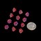 12x8mm Larger Red-Pink Full Flowers Beads Center Hole, 12 beads - GB-FB27